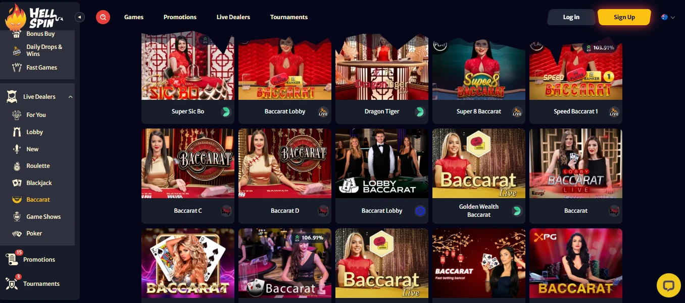 Classic Casino Games at Hell Spin – Roulette, Blackjack, Baccarat & Poker