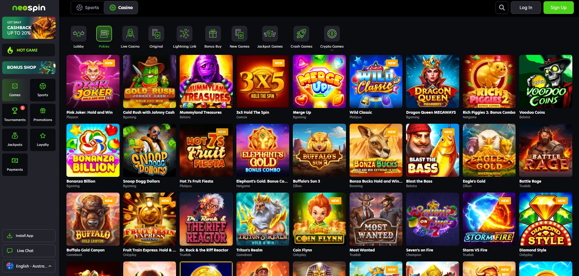 Neospin Pokies Games AU