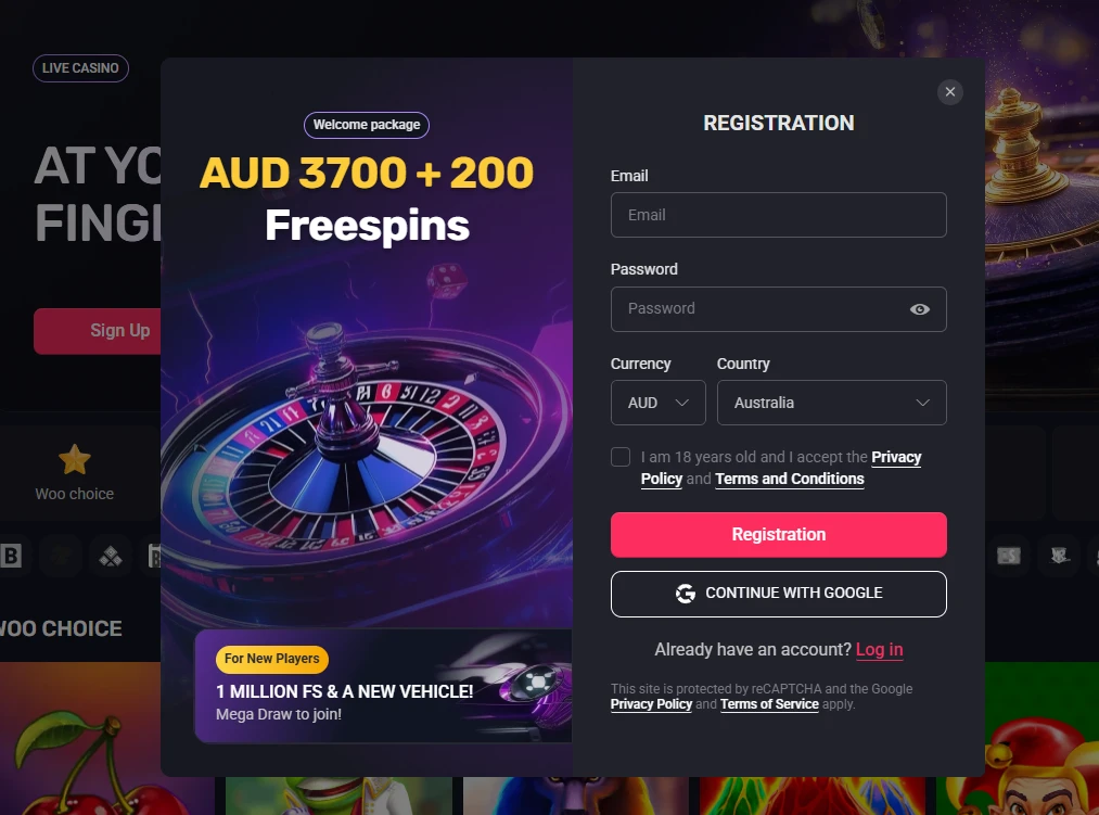 Sign up at Woocasino and start playing pokies and table games in Australia