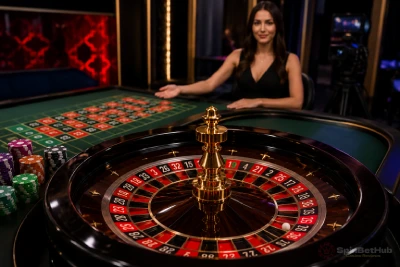 Live Roulette lobby with woman