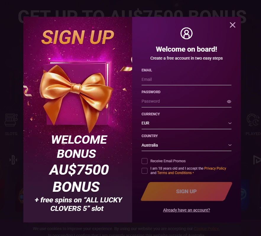 Ricky Casino registration process for Australian players