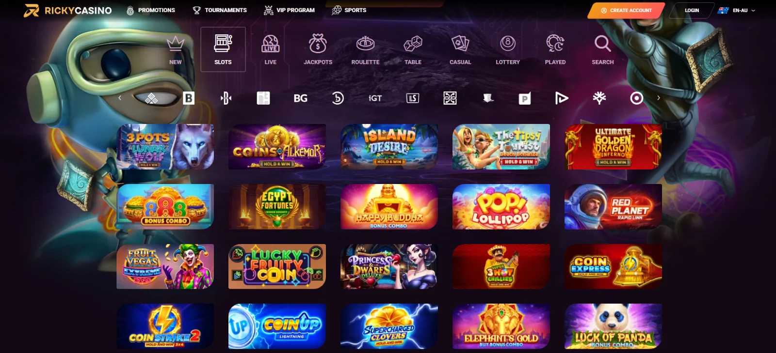 Top online slots at Ricky Casino for Australian players – enjoy pokies, bonus features, and mobile play.