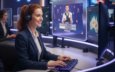 Friendly customer support agent at StayCasino helping Australian players online