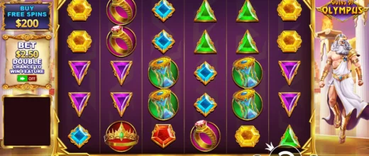 Zeus-themed slot lobby with multipliers and tumble reels