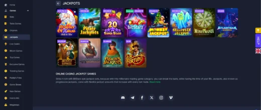Bitstarz Jackpots Games