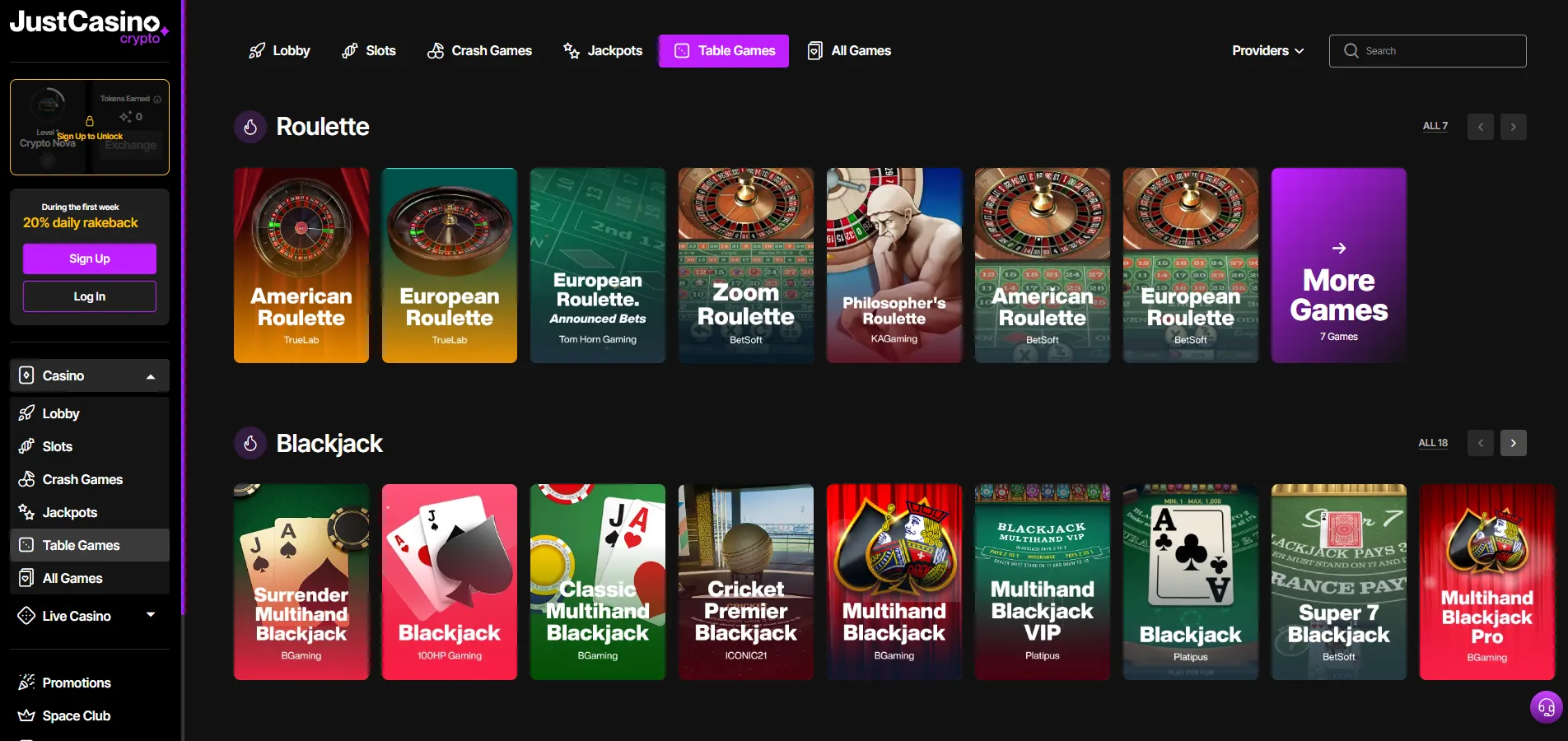 Australian players enjoying JustCasino live dealer and table games with crypto